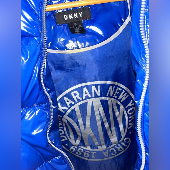 Blue glossy Jacket by DKNY - Picture 4 of 5